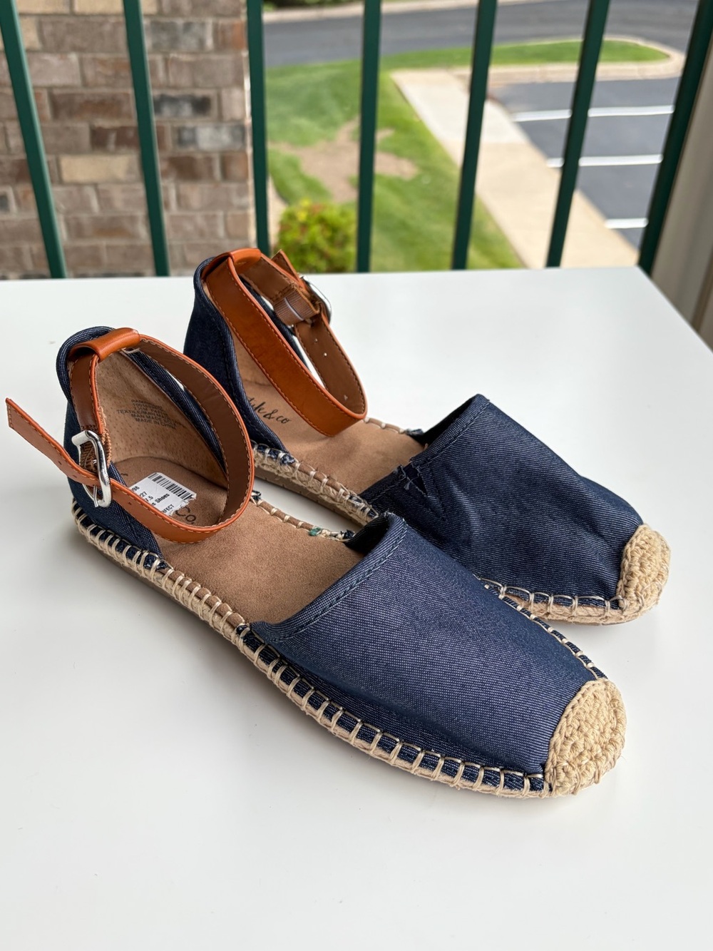 🆕✨🫐 Style&Co NavyBlue Espadrille Flats Strap Ankle Canvas Shoes Size 7.5M Summer - Picture 7 of 16